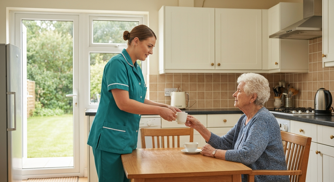 Quality Team Healthcare carer being trusted by family in Kent